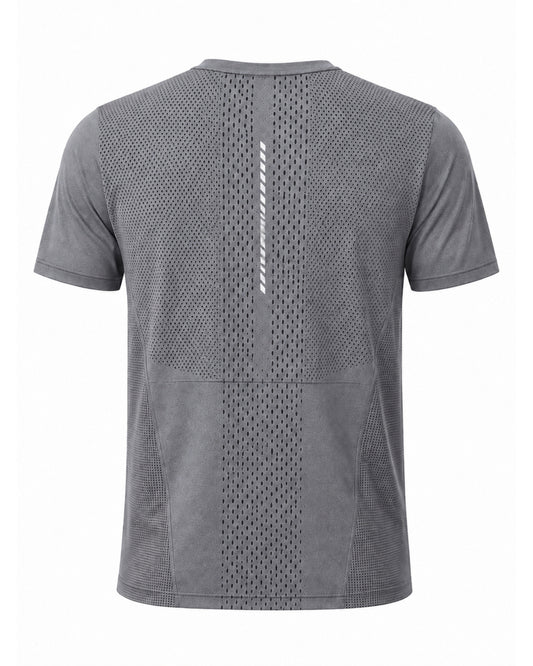 YAKA Nation ALTA Forge Grey Motion tee – back view with reflective detail