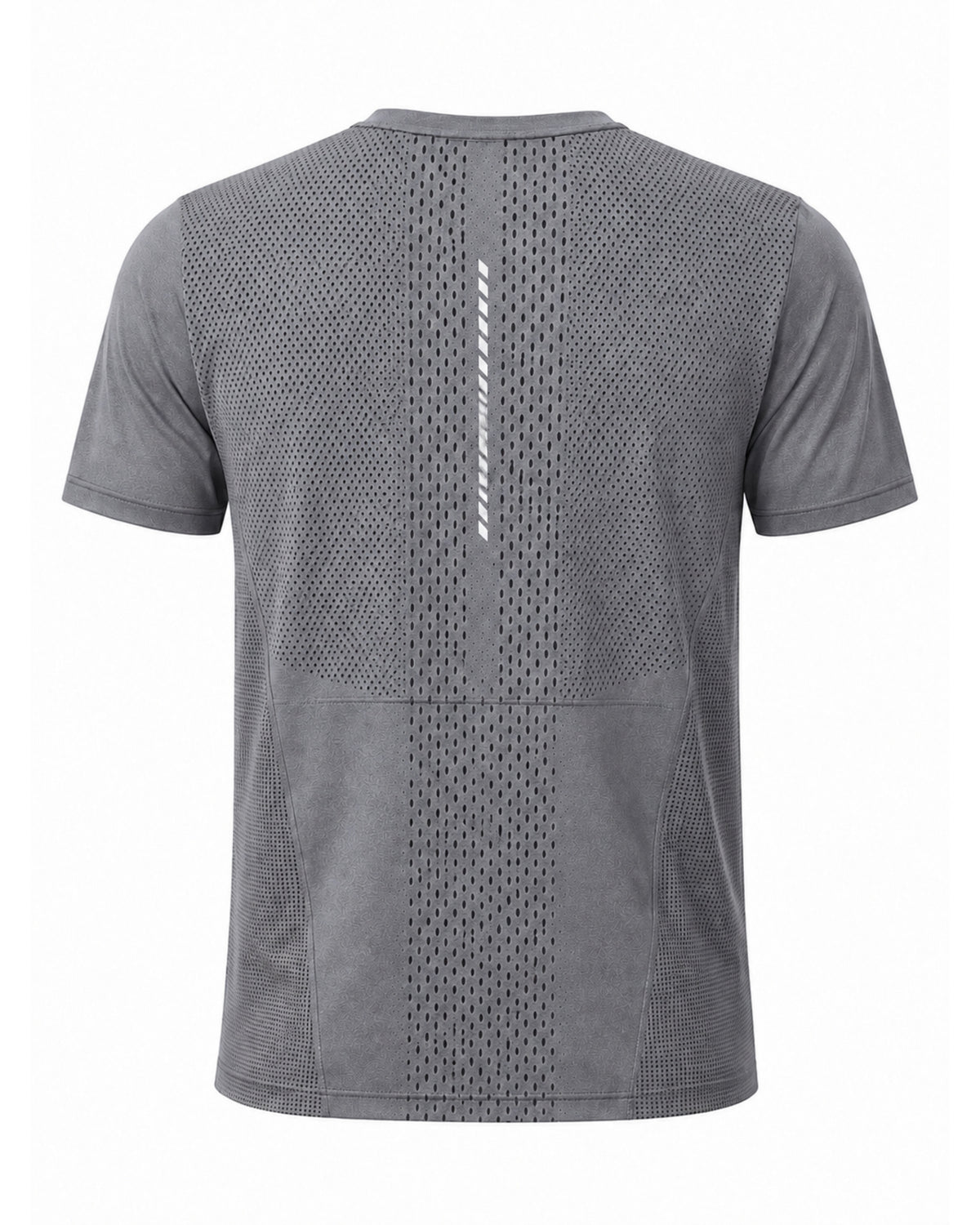 YAKA Nation ALTA Forge Grey Motion tee – back view with reflective detail