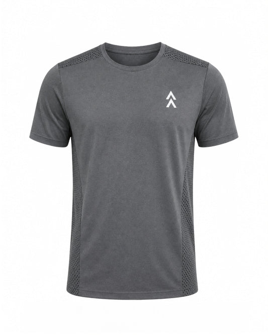 YAKA Nation ALTA Forge Grey Motion tee – front view