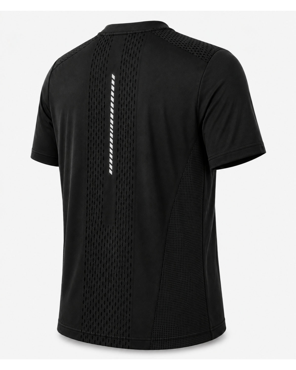 YAKA Nation ALTA Marled Black Motion tee – angled back view
