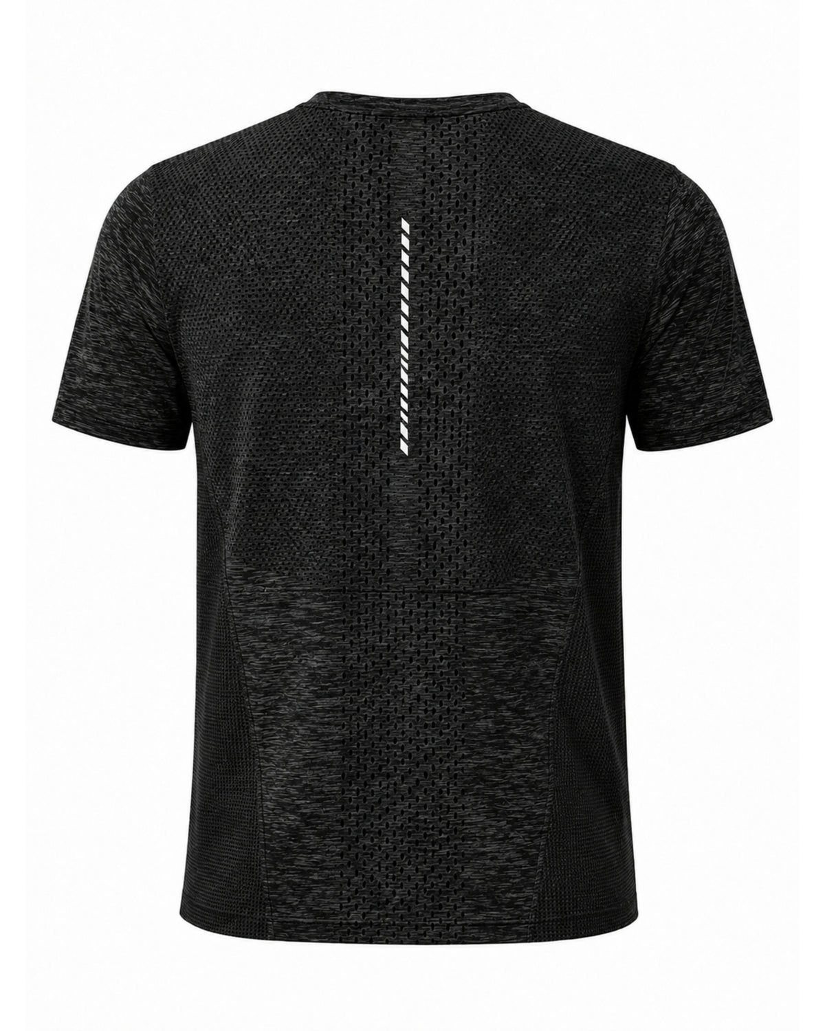 YAKA Nation ALTA Marled Black Motion tee – back view with reflective detail