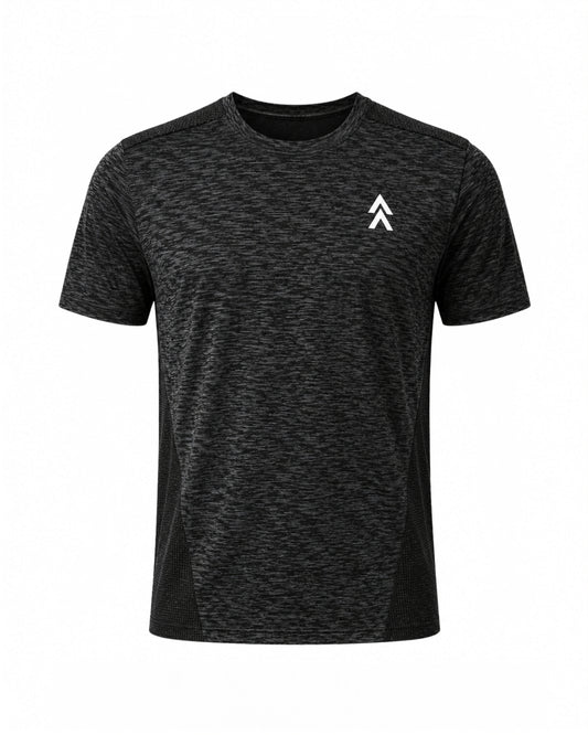 YAKA Nation ALTA Marled Black Motion tee – front view
