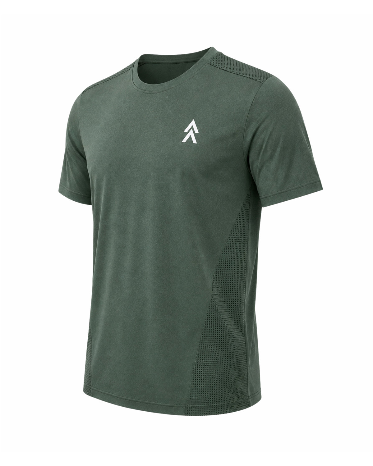 YAKA Nation ALTA Military Green Motion tee – angled front view