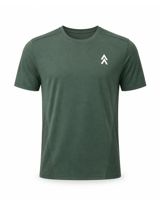 YAKA Nation ALTA Military Green Motion tee – front view