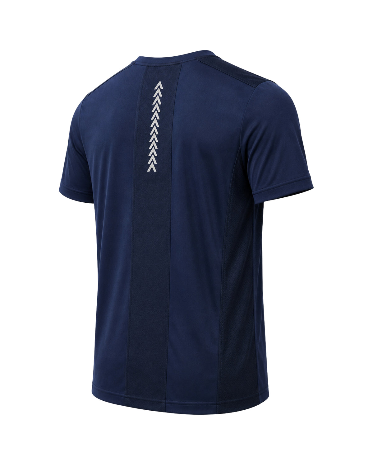 YAKA Nation AVRA Odyssey Blue performance tee – angled back view