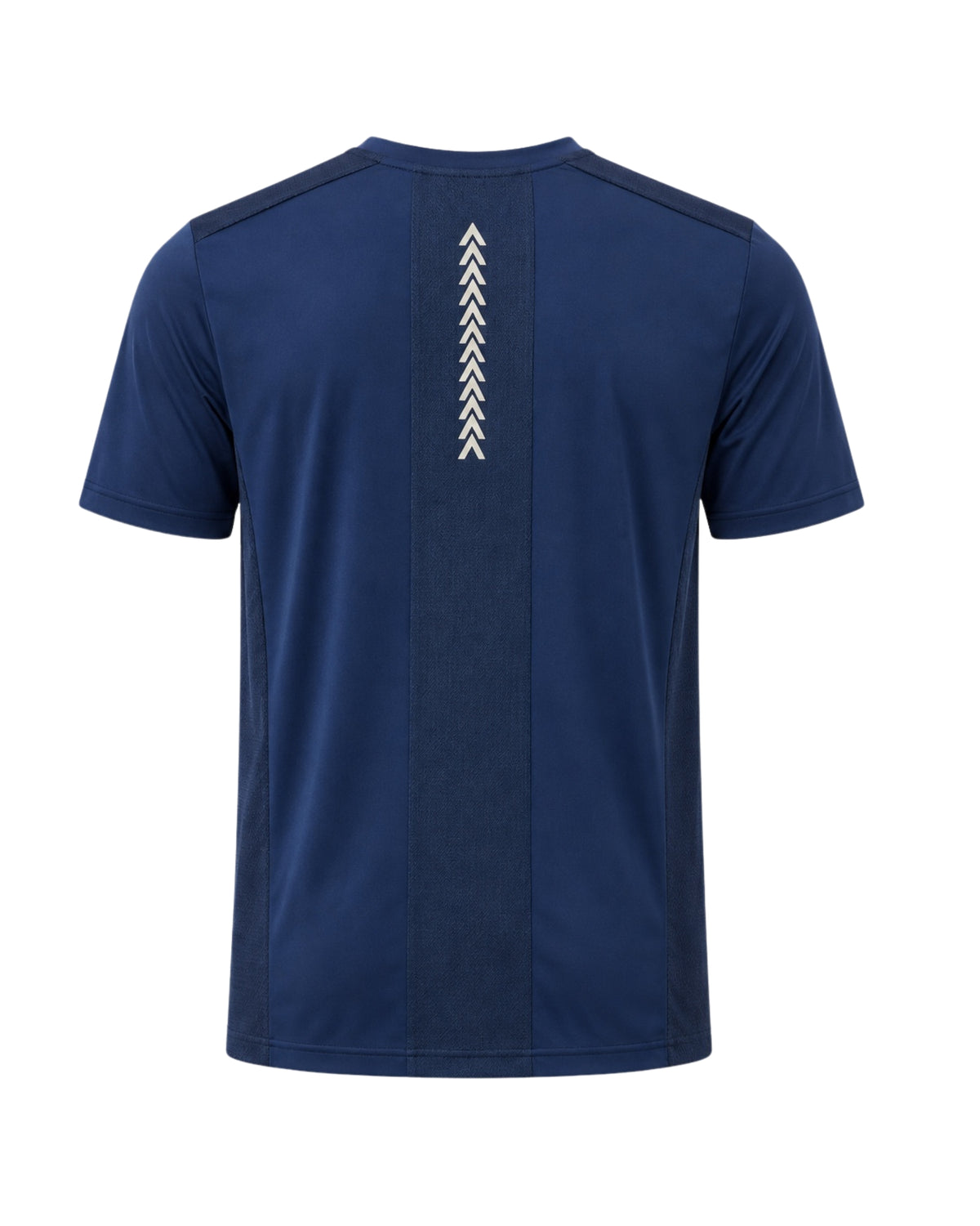 YAKA Nation AVRA Odyssey Blue performance tee – back view with reflective detail