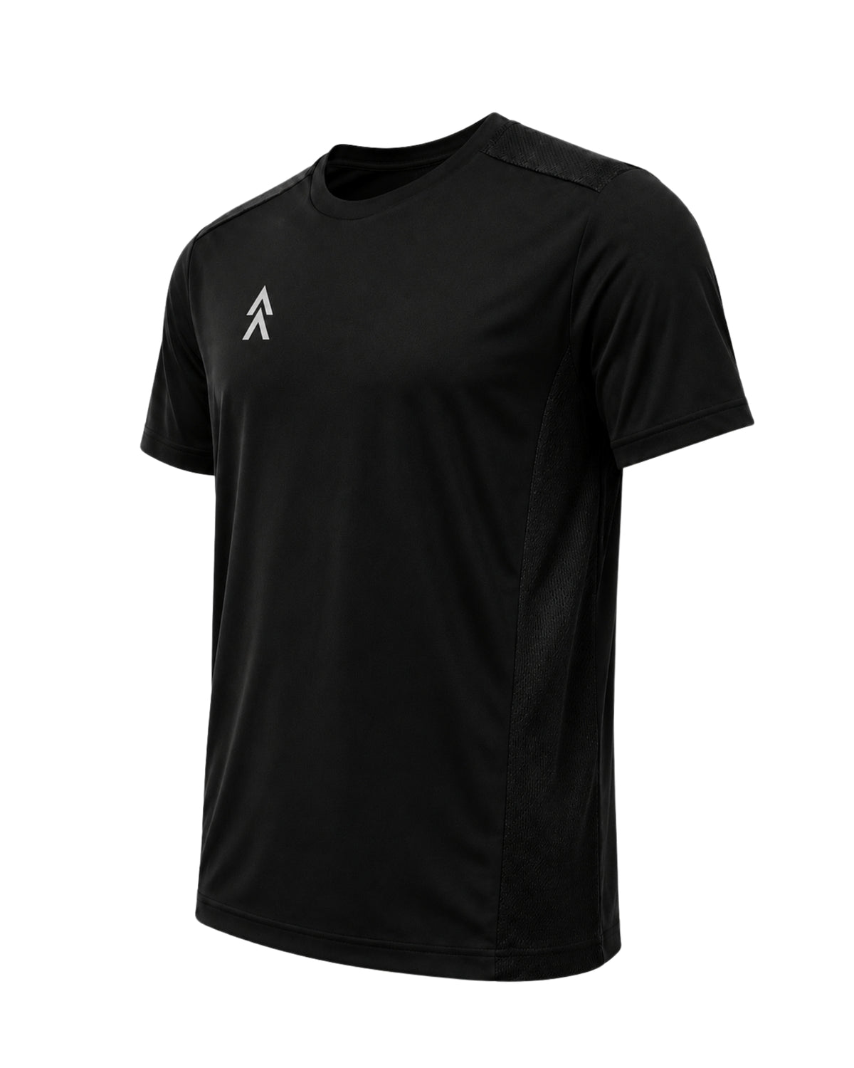 YAKA Nation AVRA Phantom Black performance tee – angled front view