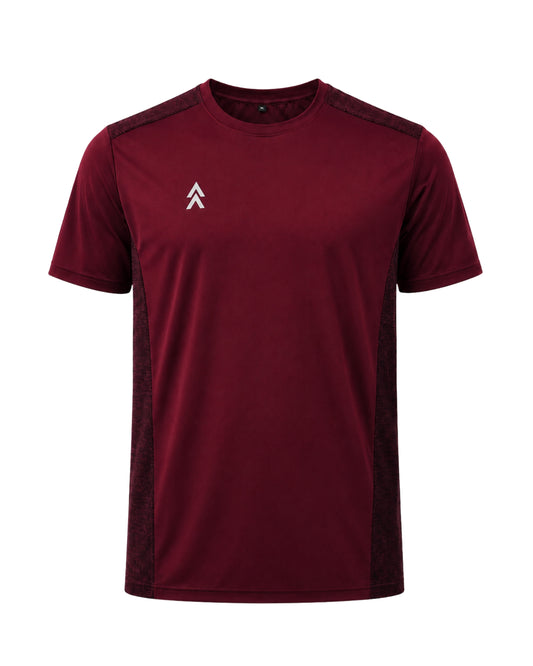 YAKA Nation AVRA Rogue Maroon performance tee – front view