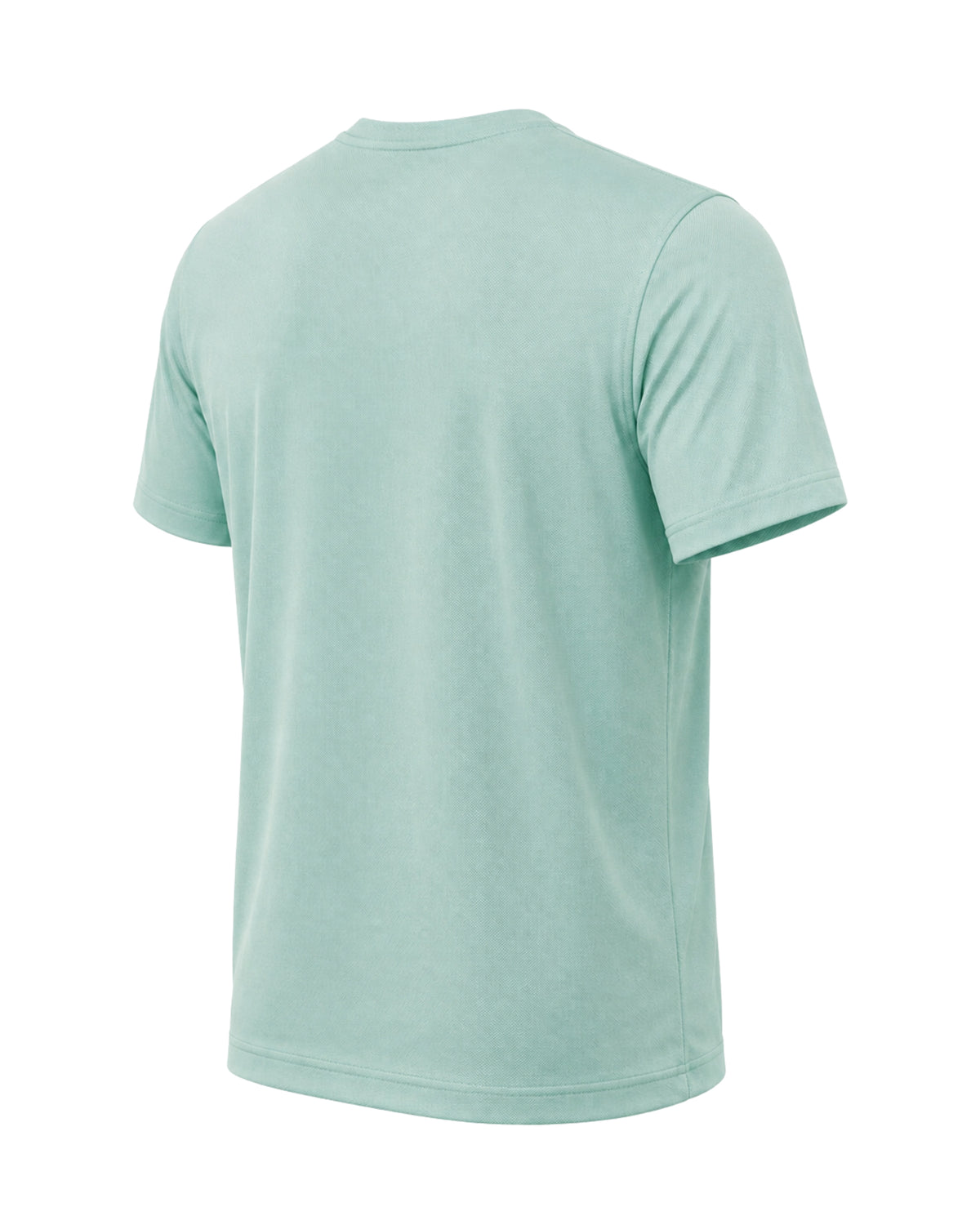 YAKA Nation NAIA Prism Cyan Flow tee – angled back view